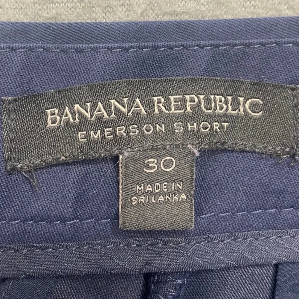 Banana Republic Men Emerson Short Navy Blue Cotton Blend 30 Slim Chino Preppy